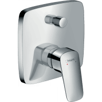 Смеситель для ванны hansgrohe Logis 71407000 со встроенной защитной комбинацией хром