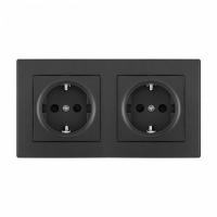 Розетка с заземлением и со шторкой Arte Milano SET06-2 SET06-2-40-1x2 black