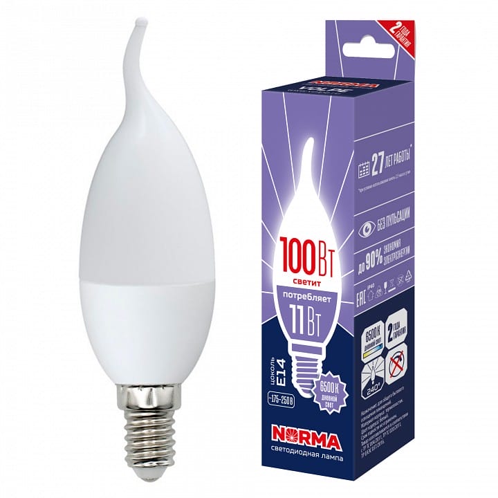 Лампа светодиодная Volpe LED-CW37 E14 11Вт 6500K UL-00010991