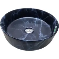 Раковина-чаша CeramaLux C1107 35,5x35,5 см, накладная, черный мрамор