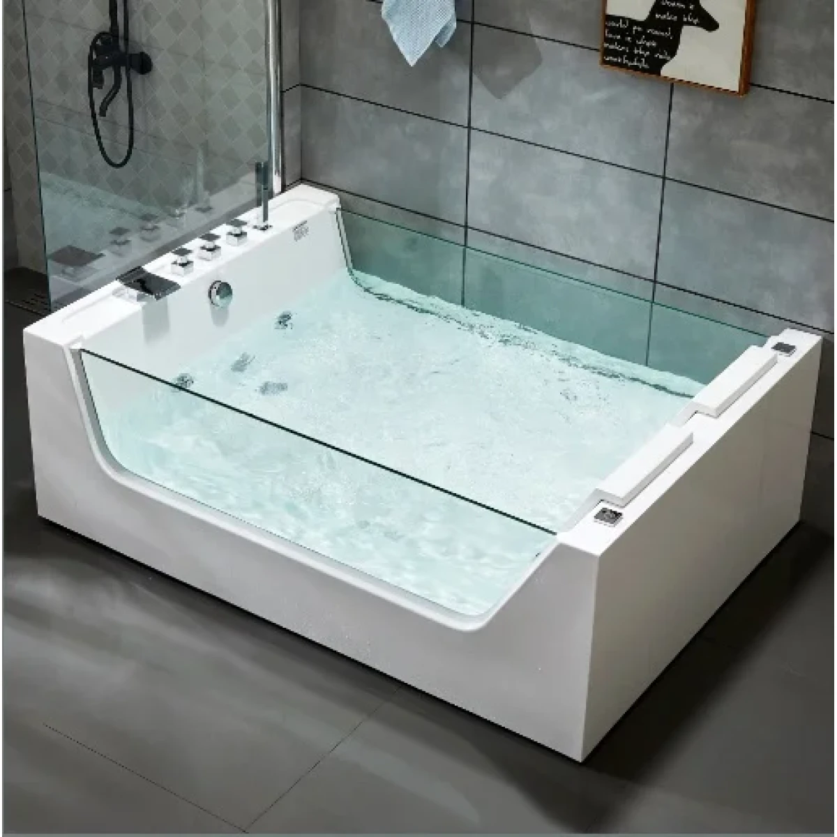 Акриловая ванна Ceruttispa C-454A 170x120 см, с гидромассажем, белый