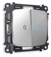 Выключатель двухклавишный с подсветкой без рамки Ambrella Volt Quant MO404020