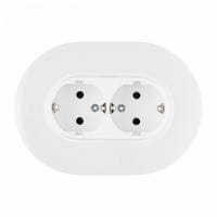 Розетка двойная с заземлением и со шторкой Arte Milano SET08-2 SET08-double-40-2 white