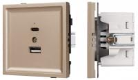 Розетка 2хUSB type A и C без рамки Arlight SCT-TENDO 054097