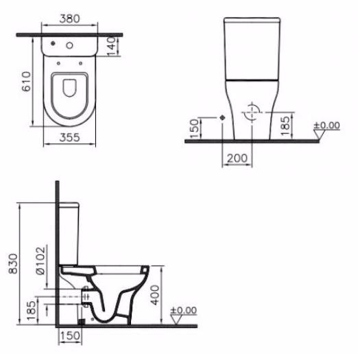 Унитаз Vitra Zentrum 9012B003-7204 с сиденьем микролифт