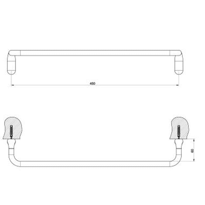 Полотенцедержатель Gessi Goccia 45 см 38100#099 черный