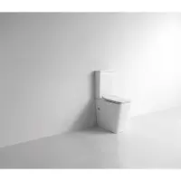 Унитаз-компакт CeramaLux NS-2170 безободковый, с сиденьем микролифт, белый