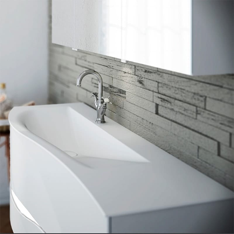 Тумба с раковиной Burgbad Sinea 2.0 120 SFFQ121L F2800 G0165 C0001*1 белый глянцевый