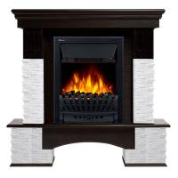 Портал Firelight Pietra Nuovo Classic камень сланец белый шпон темный дуб
