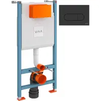 Инсталляция для унитаза VitrA Core 800-1874 с кнопкой смыва, черный матовый