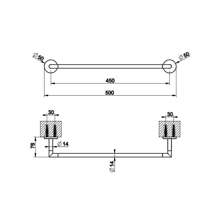 Полотенцедержатель Gessi Anello 45 см 63800#031
