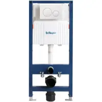 Инсталляция для унитаза BelBagno BB-101-M-BC с кнопкой смыва, белый глянец