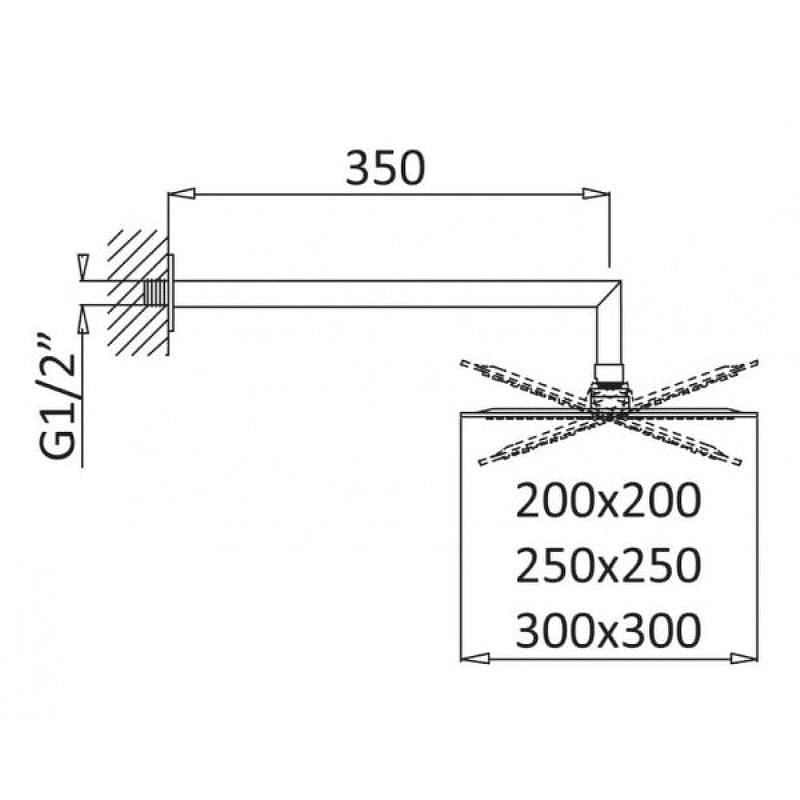 Верхний душ Cezares Porta PORTA-TDDQ-30-01