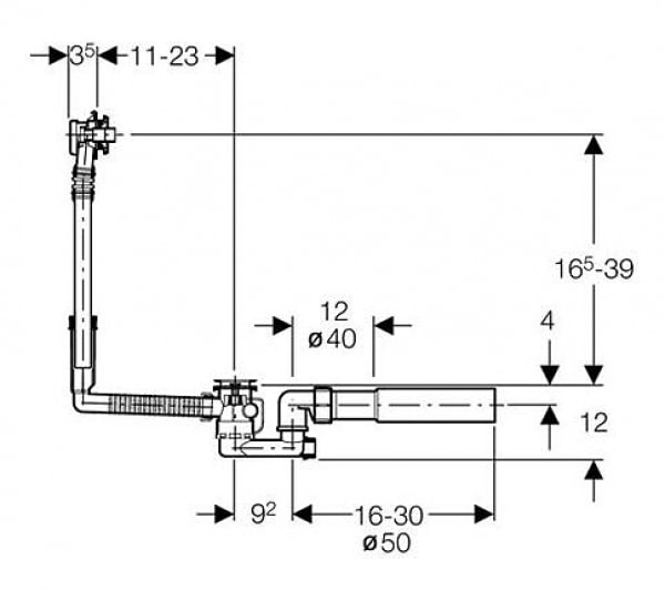 Слив-перелив Geberit Uniflex 150.520.21.1