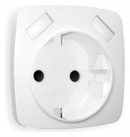 Накладка для розетки с заземлением и со шторками и 2хUSB type A Ambrella Volt OMEGA OP1290