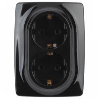 Розетка двойная с заземлением Эра Эра 12 12-2106-06