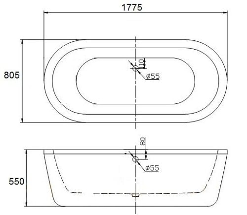 Акриловая ванна BelBagno 178x80 BB12-1775