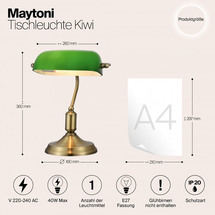 Настольная лампа офисная Maytoni Киви Z153-TL-01-BS