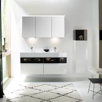 Тумба с двумя раковинами Burgbad Yumo 131 SFKM132 F3193 C0001*2 белый глянцевый