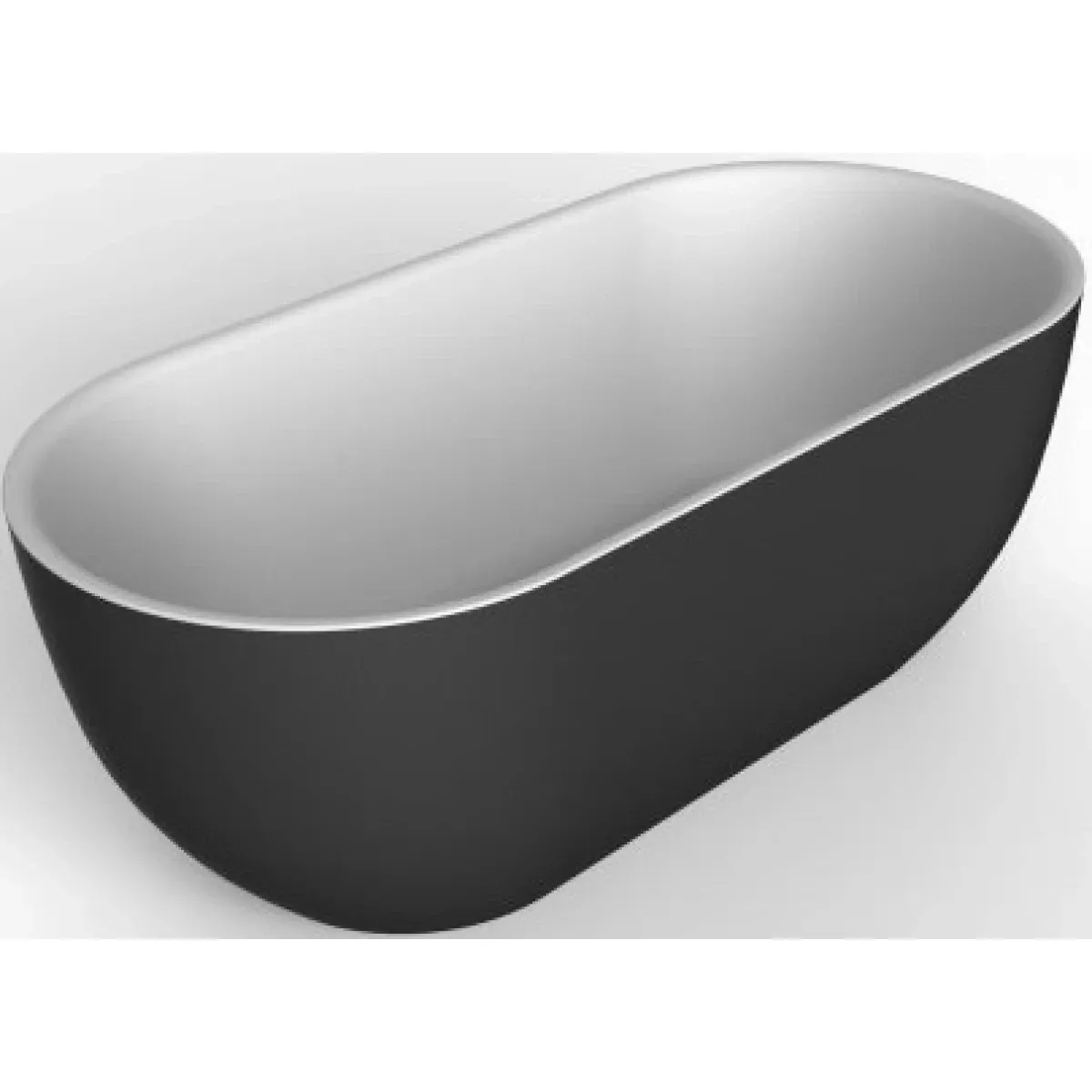 Акриловая ванна BelBagno BB70-1700-800-W/NM 170x80 см, отдельностоящая, черный матовый/белый