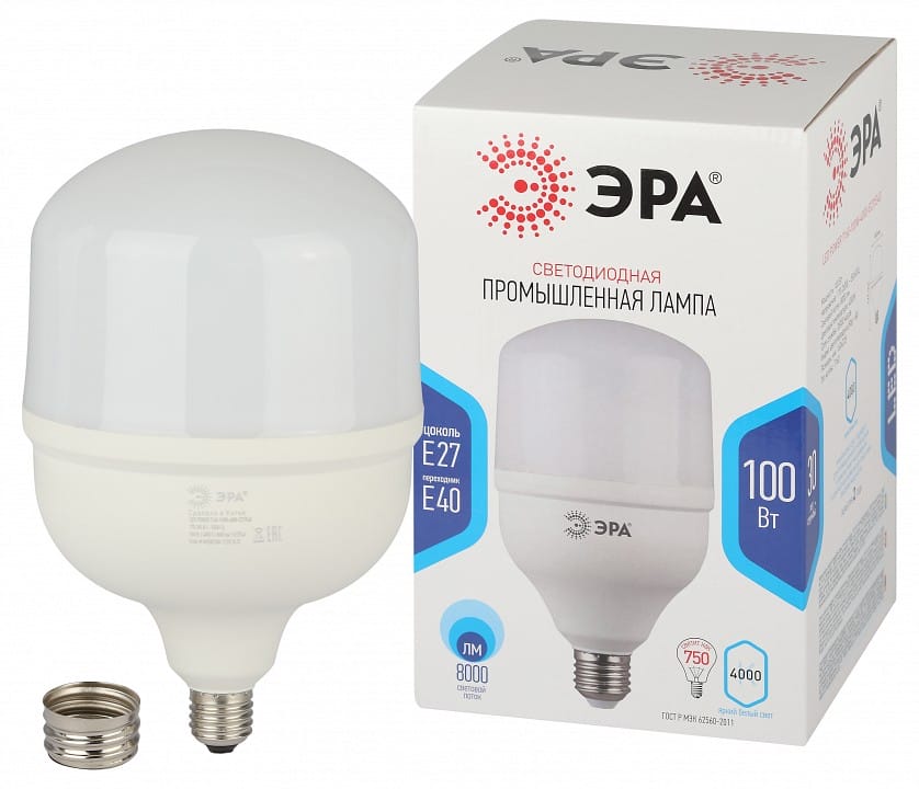 Лампа светодиодная Эра Стандарт E27/E40 100Вт 4000K LED POWER T160-100W-4000-E27/E40