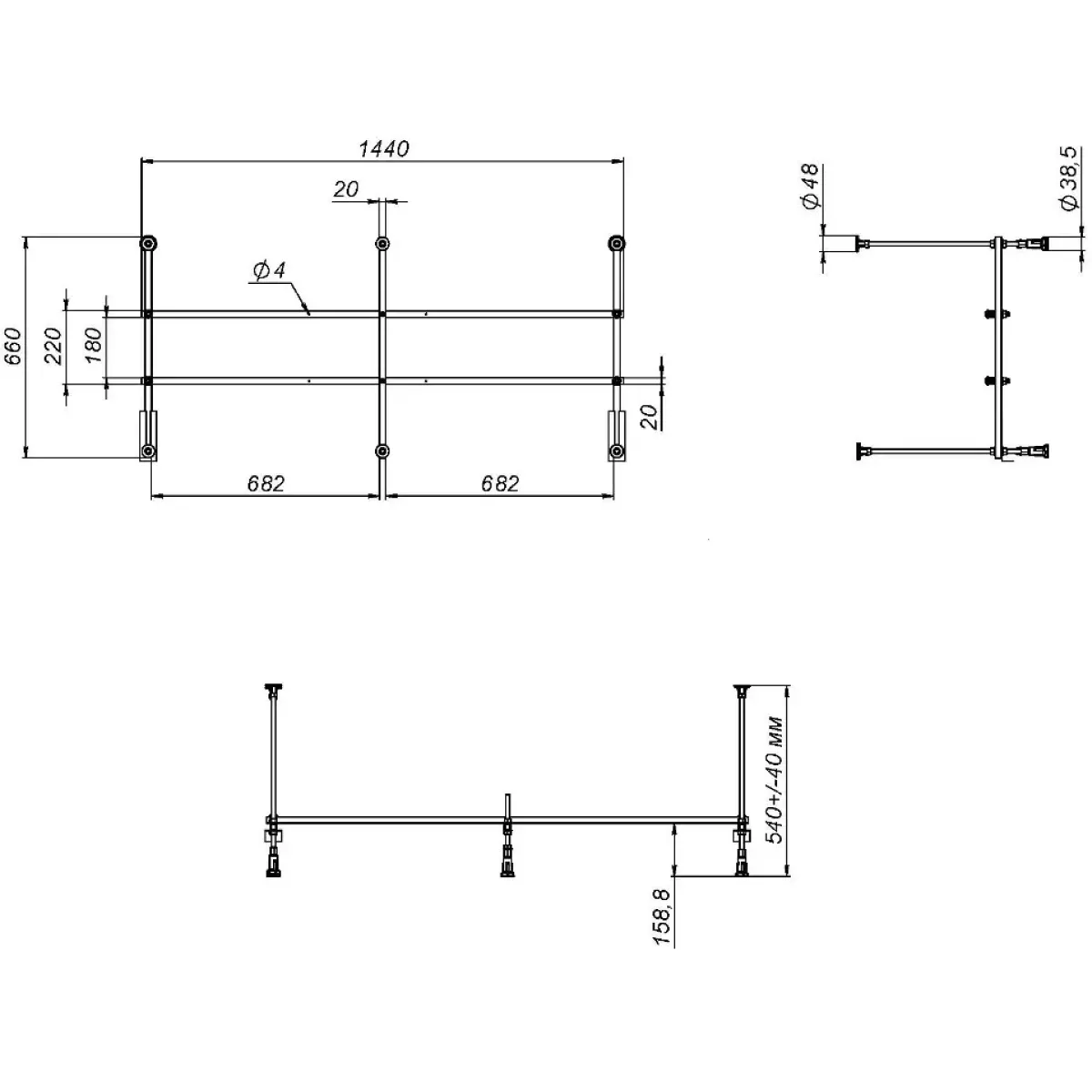 Каркас для ванны Am.Pm W01A-150-070W-R 150x70