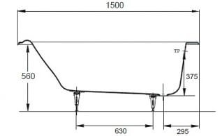 Чугунная ванна Jacob Delafon PARALLEL 150x70 E2946-00
