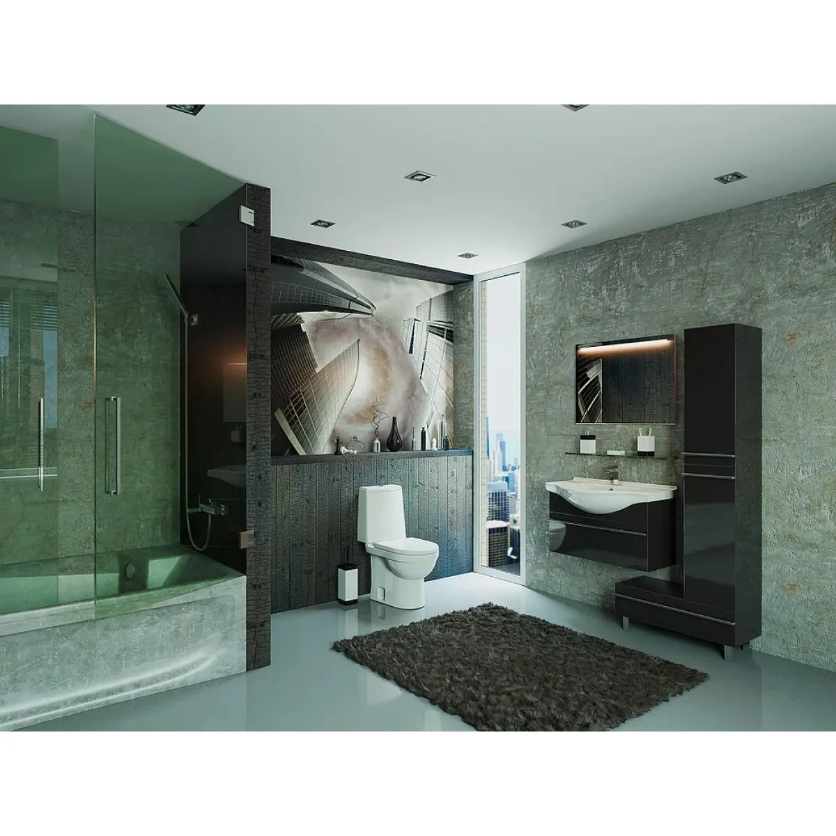Унитаз-компакт с сиденьем микролифт Sanita Luxe Next WC.CC/Next/2-DM/WHT.G/S1