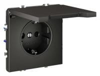 Розетка с заземлением и со шторкой, без рамки с крышкой Voltum S70 VLS040306