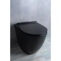 Приставной безободковый унитаз с сиденьем микролифт GID TRS-269BM