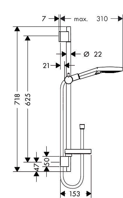 Душевой набор hansgrohe Raindance Select S 120/Unica EcoSmart 26632000 9л/мин хром