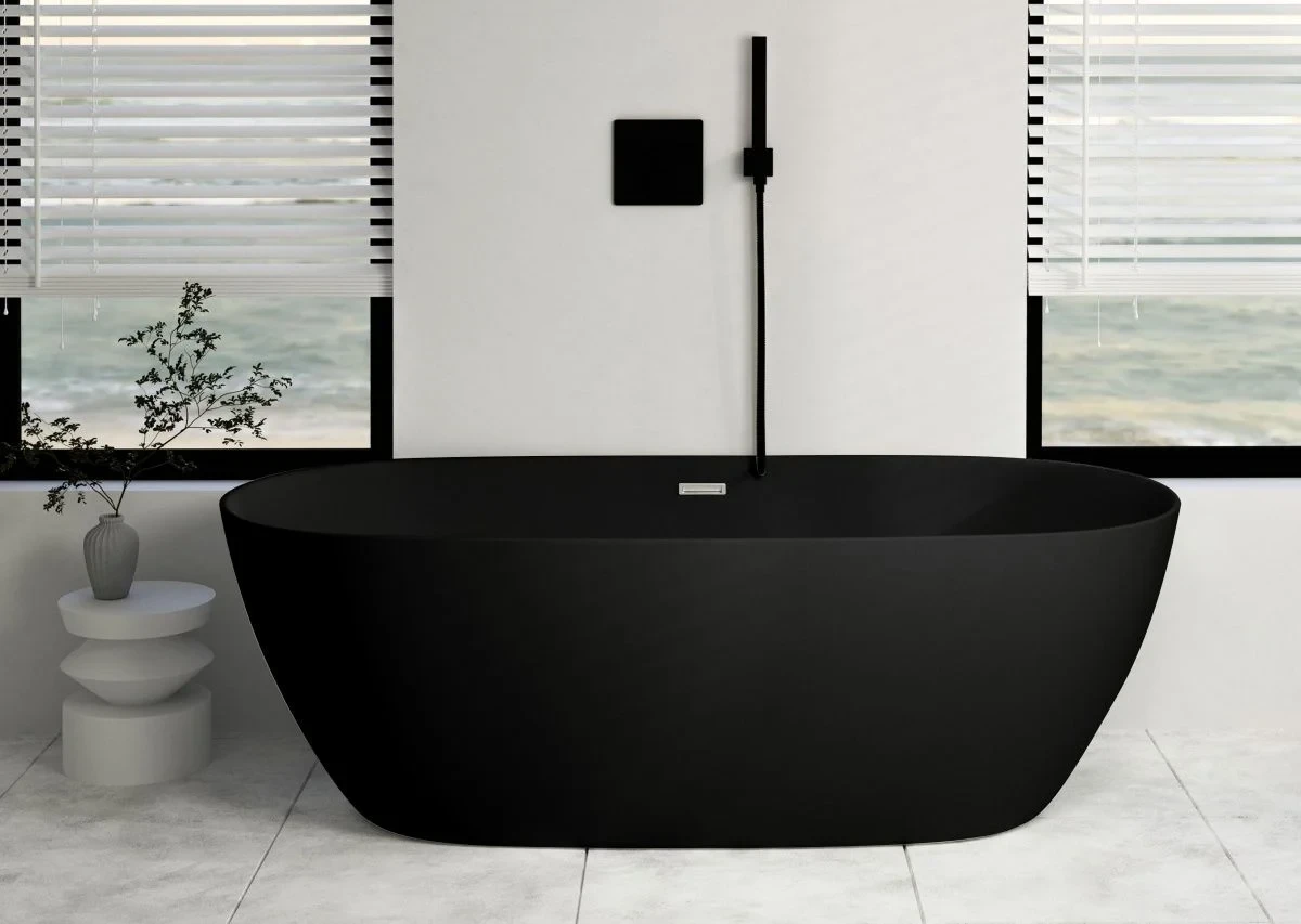 Акриловая ванна Ceruttispa D'Iseo CT9906 170x75 см, отдельностоящая, черный матовый