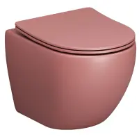 Унитаз подвесной Grossman GR-4455PIMS безободковый, с сиденьем микролифт, розовый матовый