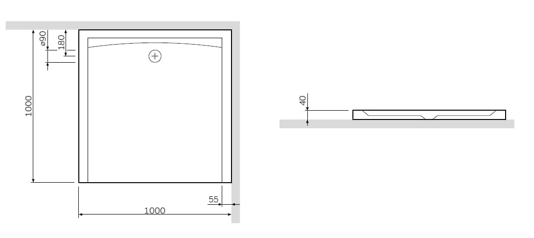 Душевой поддон AM.PM Inspire S 100х100 (W51T-GSSO-100W)