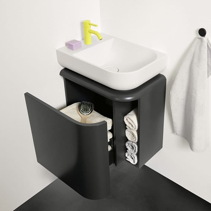 Тумба с раковиной Burgbad B.ME 50 SGUC050RF5988G0126C0037*1 правая антрацит матовый