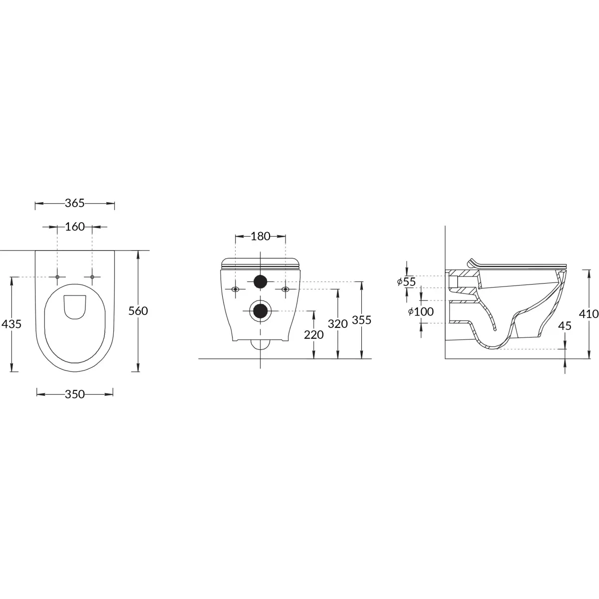 Унитаз подвесной Kerama Marazzi Modula MO.wc.02 безободковый, белый глянец