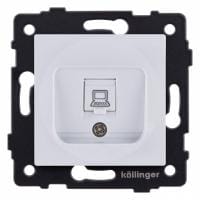 Розетка Ethernet RJ-45 без рамки Kollinger  REA-018WH