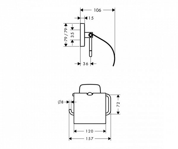 Держатель для туалетной бумаги hansgrohe PuraVida 41508000