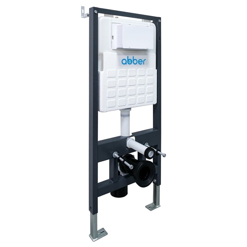 Комплект унитаза с инсталляцией Abber Rechteck AC1201-AC0105-AC0121RG с клавишей смыва хром