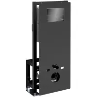 Инсталляция для унитаза WasserKRAFT Glan 66 66TLT.010.ME.BL.PB04 с кнопкой смыва, черный глянец