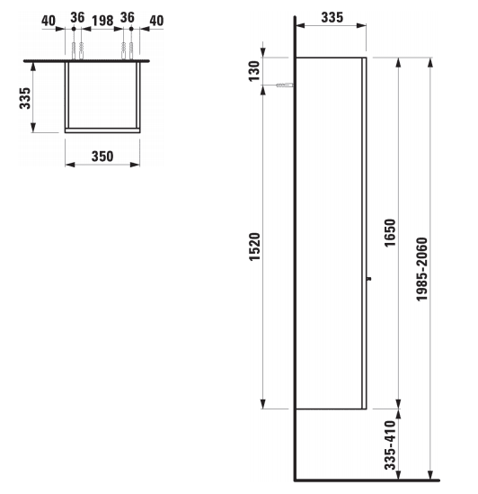 Шкаф-пенал Laufen Palace 4.0202.1.075.475.1 белый