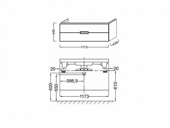 Тумба под раковину Jacob Delafon Reve 117 EB1137-G1C Белый Блестящий Лак