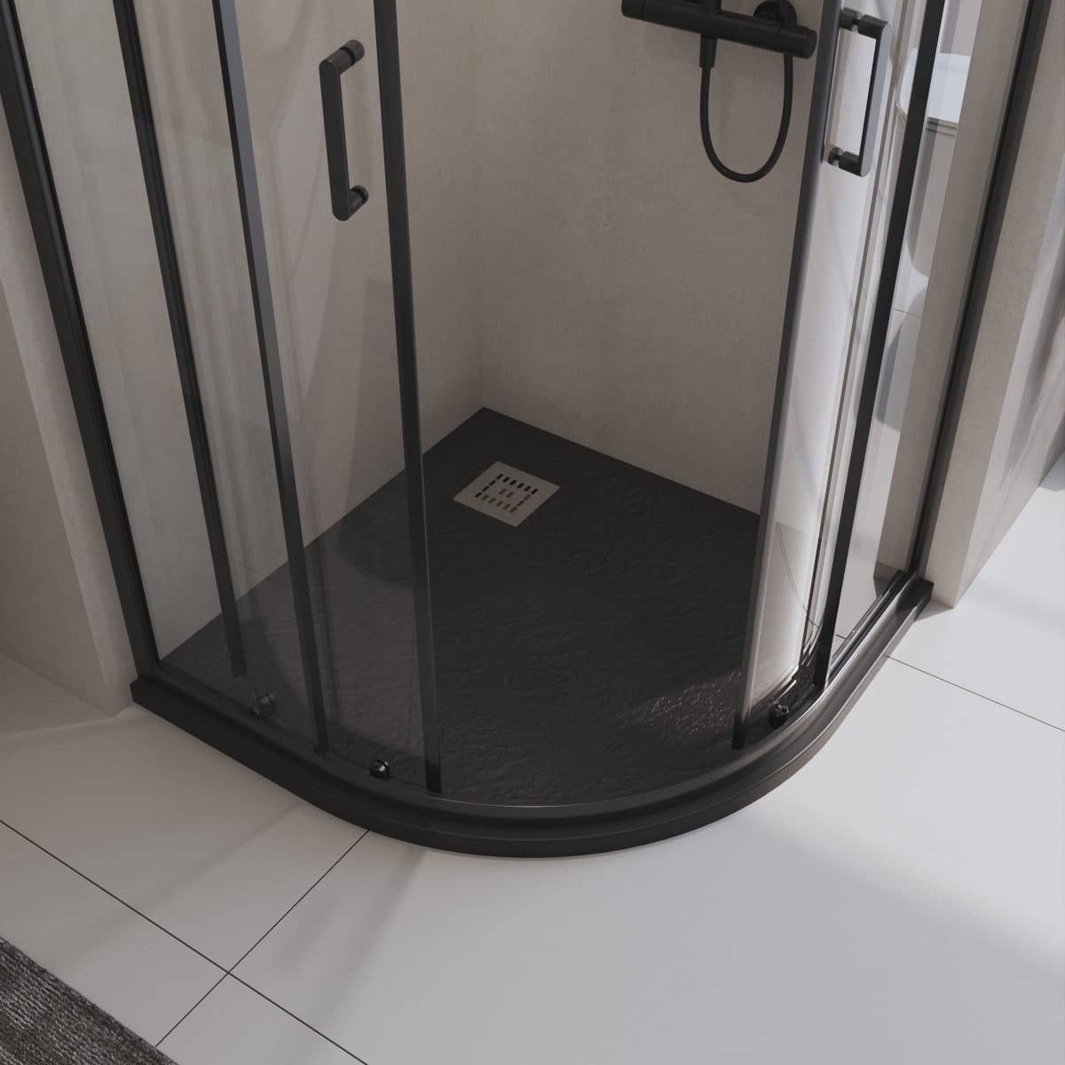 Душевой поддон BelBagno Uno 90 TRAY-MR-UNO-R-90-550-35-NERO-CR черный