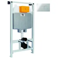 Инсталляция для унитаза OLI 74 Karisma 09892OLP с кнопкой смыва, хром