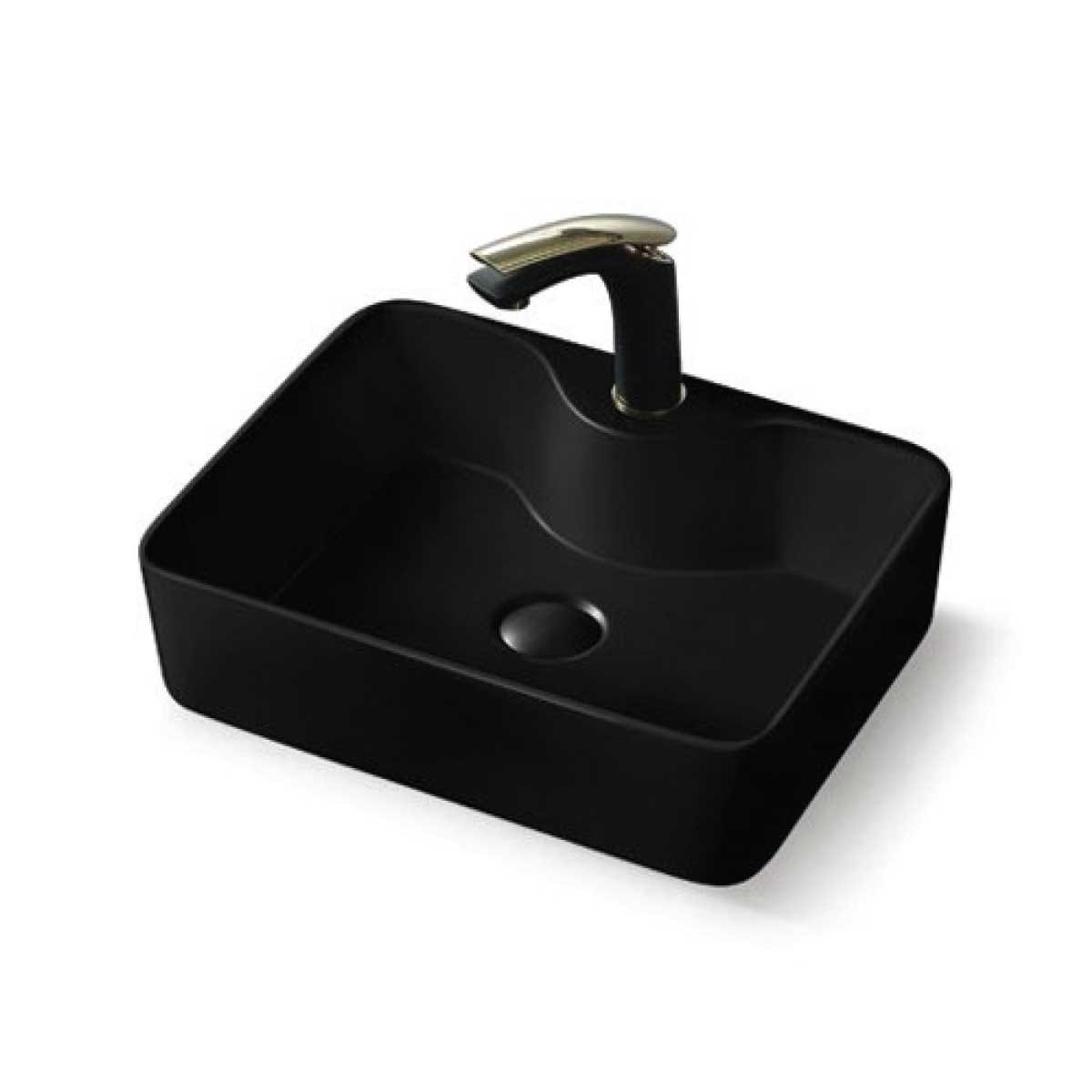 Раковина керамическая Vincea VBS-127MB 475*365*130 накладная матовый черный