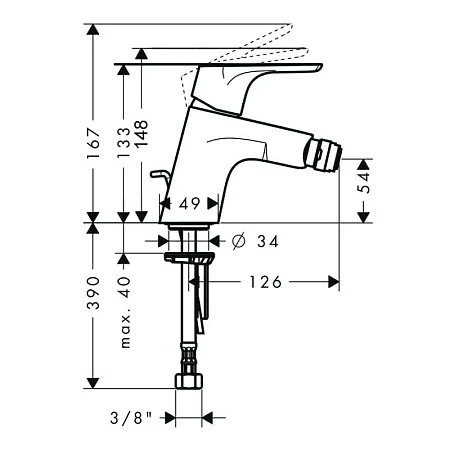 Смеситель для биде hansgrohe Focus 31928000 Eco картридж со сливным гарнитуром хром
