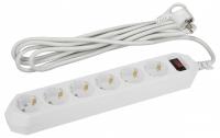 Удлинитель с выключателем Эра  USF-6es-1,5m-W-BOX