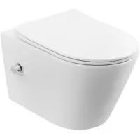 Унитаз подвесной Boheme Avva 973-SET-2-W безободковый, с функцией биде, торнадо, с сиденьем микролифт, белый