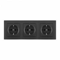 Розетка с заземлением и со шторкой Arte Milano SET06-3 SET06-3-40-1x3 black