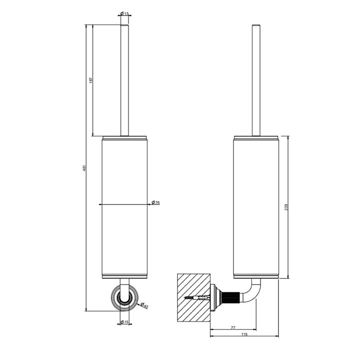 Туалетный ершик Gessi Venti 20 65419#031